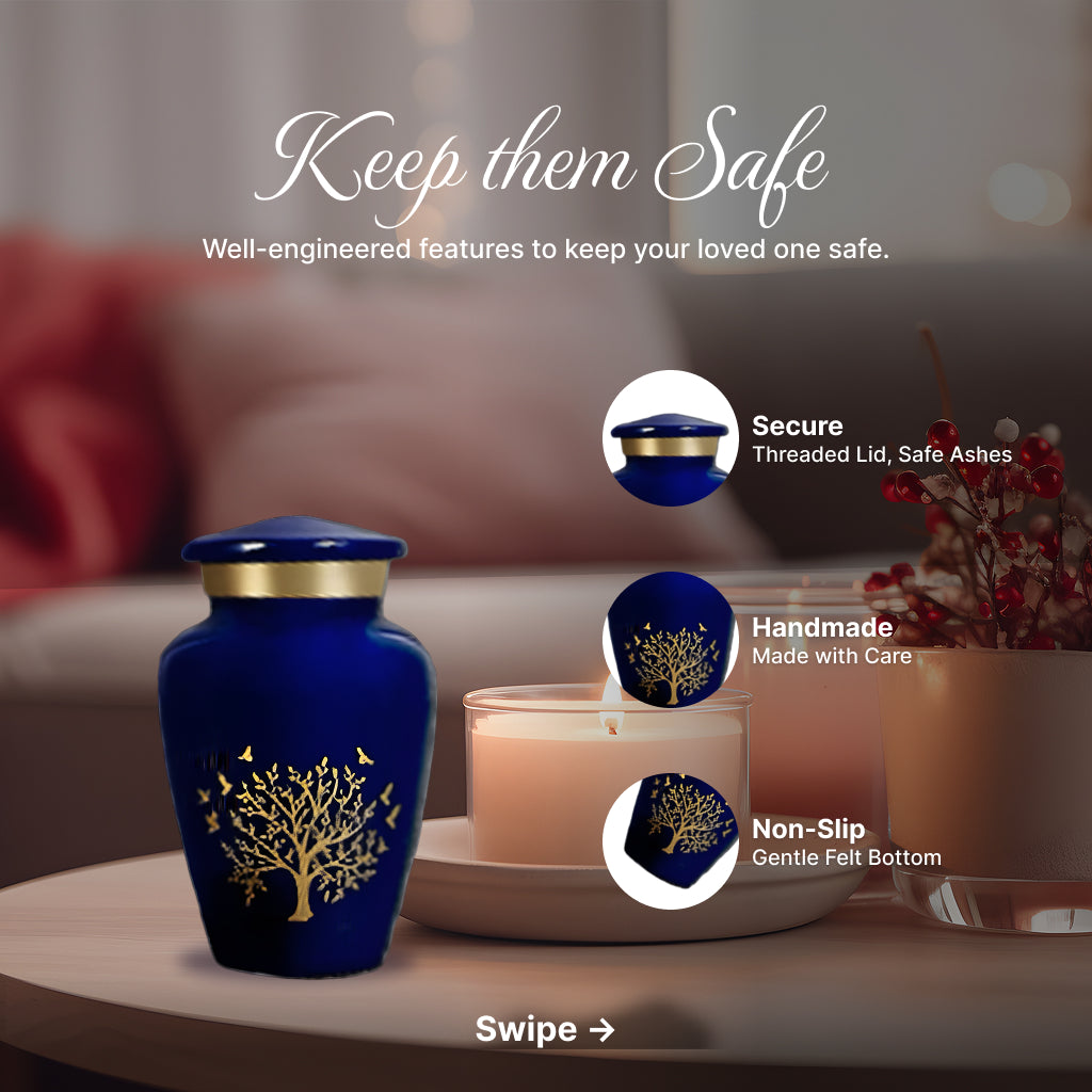 Ornate Tree of Life Motif Urn