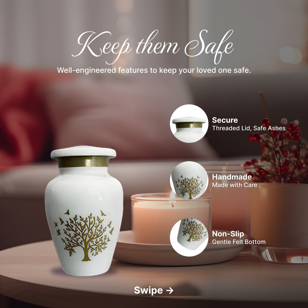 Ornate Tree of Life Motif Urn