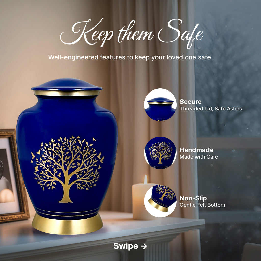 Ornate Tree of Life Motif Urn