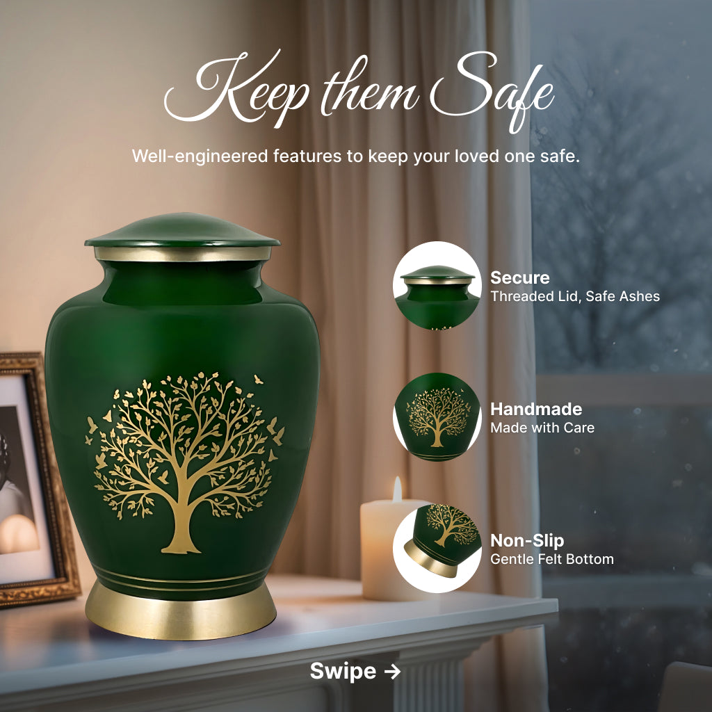 Ornate Tree of Life Motif Urn