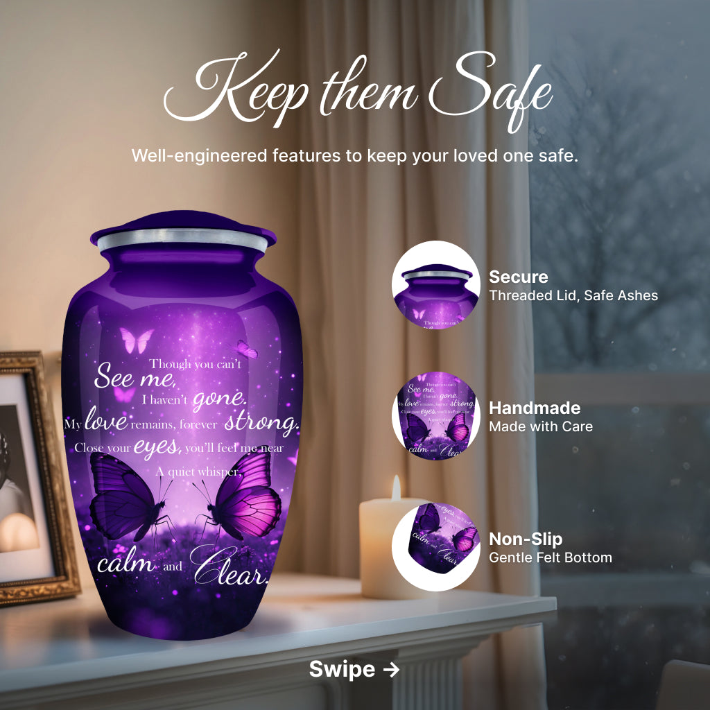 Butterfly Engraved Cremation Urn