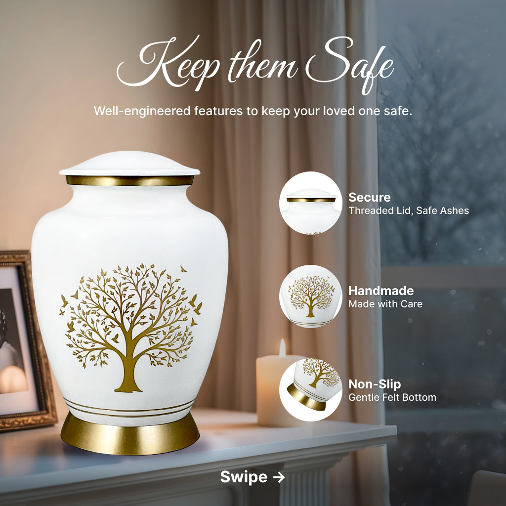 Ornate Tree of Life Motif Urn