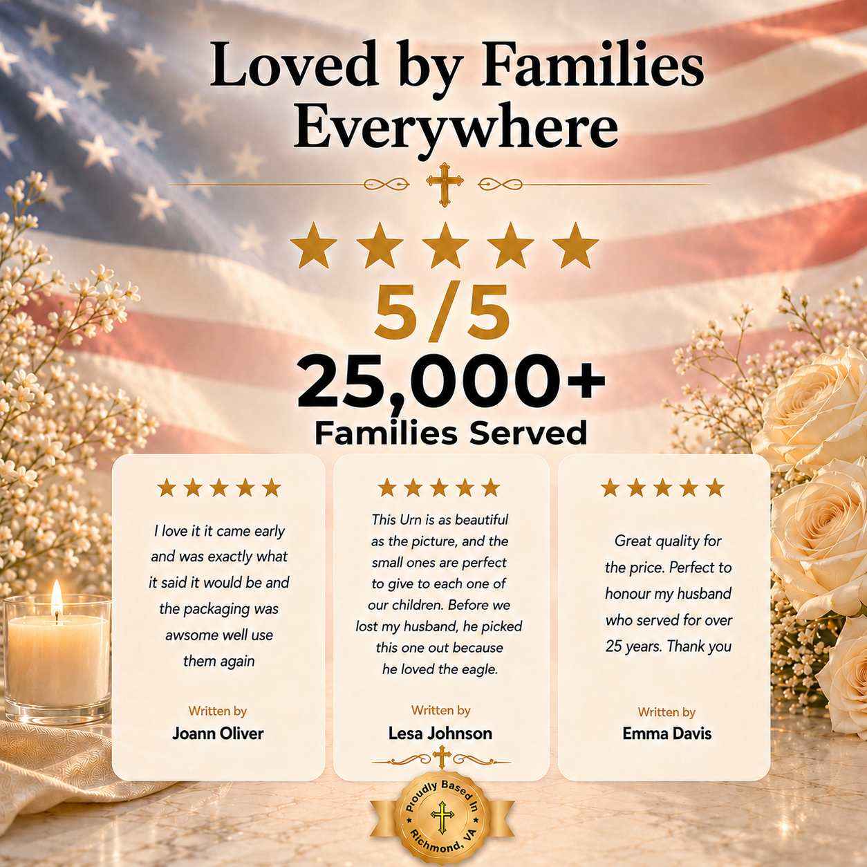 American Flag Eagle Cremation Urn