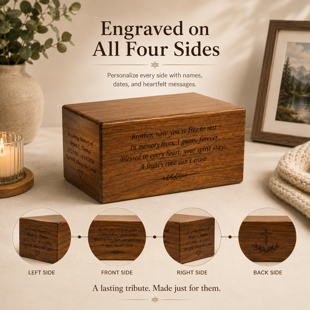 Heritage Wooden Plain Cremation Urn