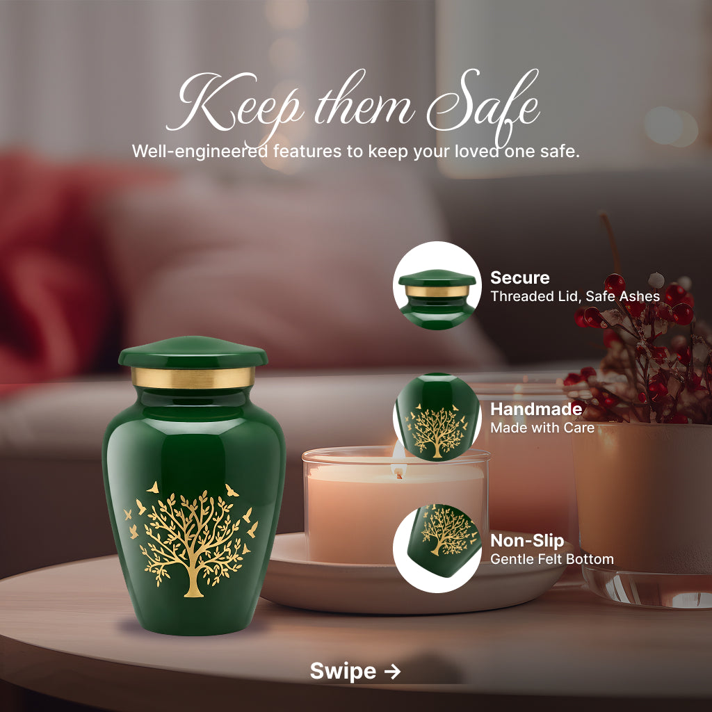 Ornate Tree of Life Motif Urn