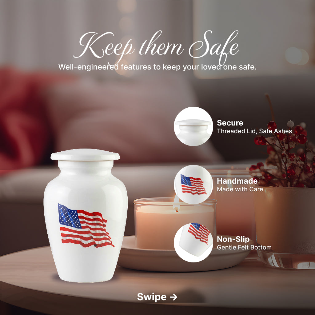 American Flag Tribute Urn