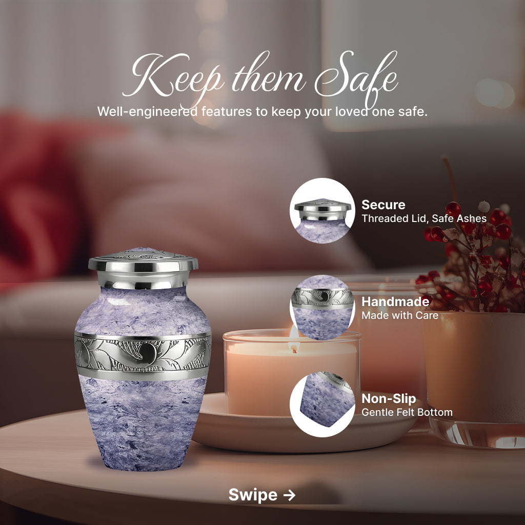 Pearl & Silver Hand-Engraved Urn