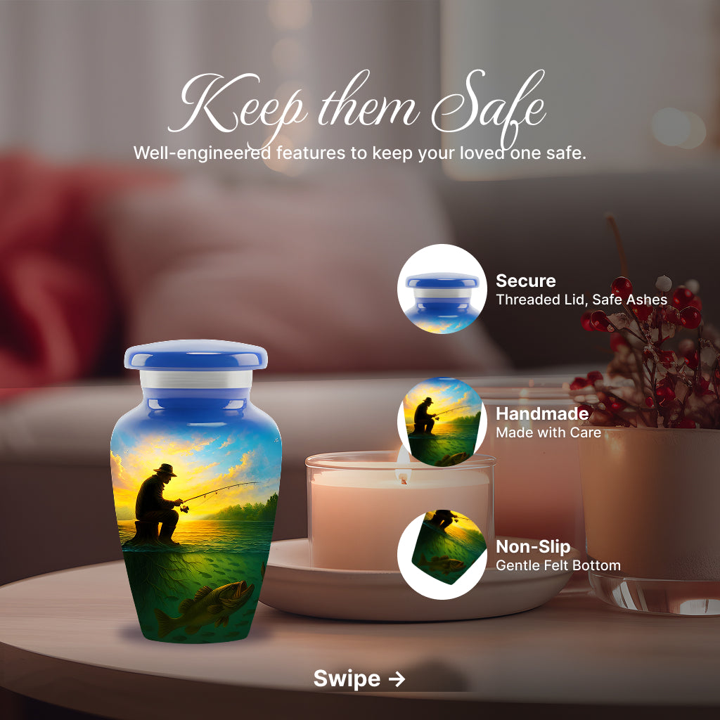 Fishing Image Urn