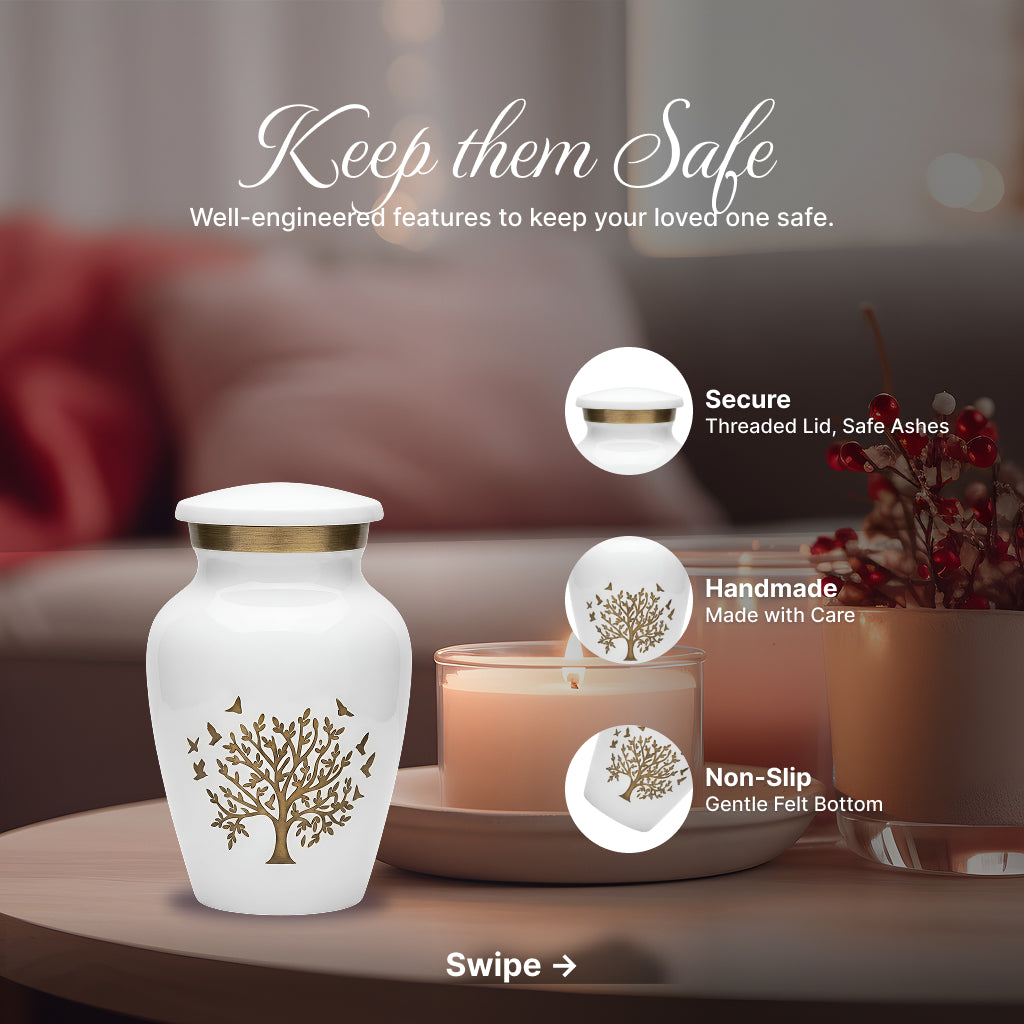 Ornate Tree of Life Motif Urn