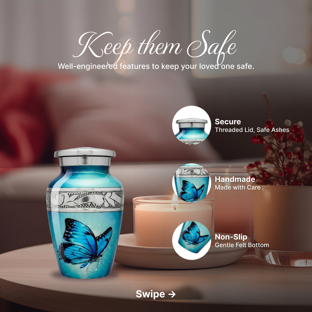 Butterfly Engraved Cremation Urn