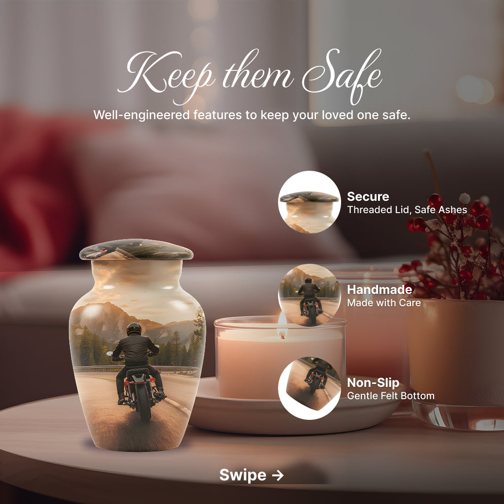 Motorcycle Image Urn