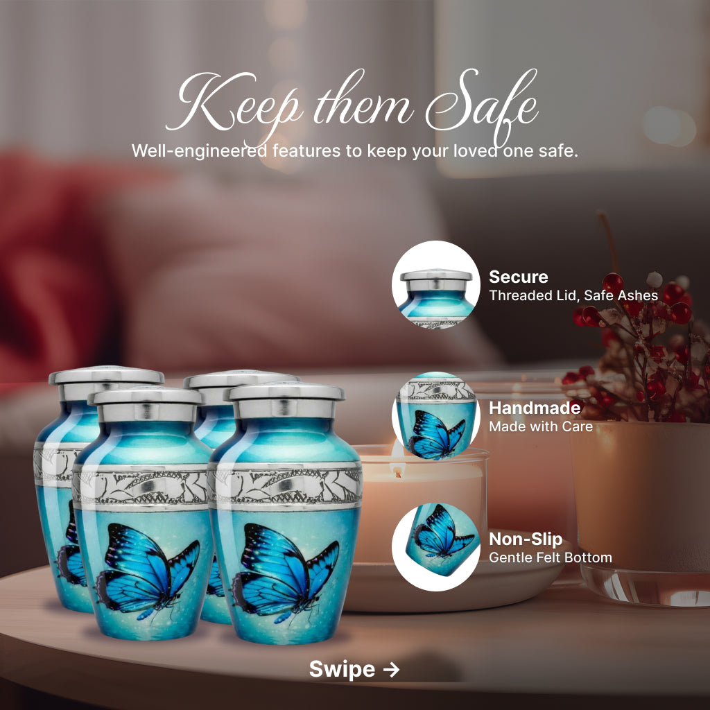 Butterfly Engraved Cremation Urn