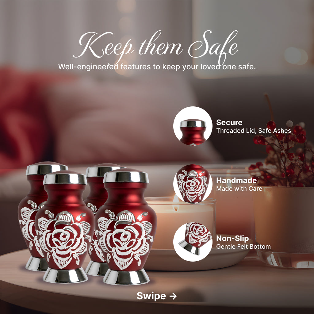 Rose & Silver Image Urn