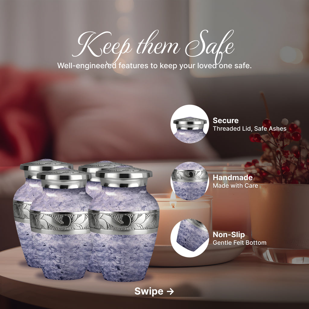 Pearl & Silver Hand-Engraved Urn