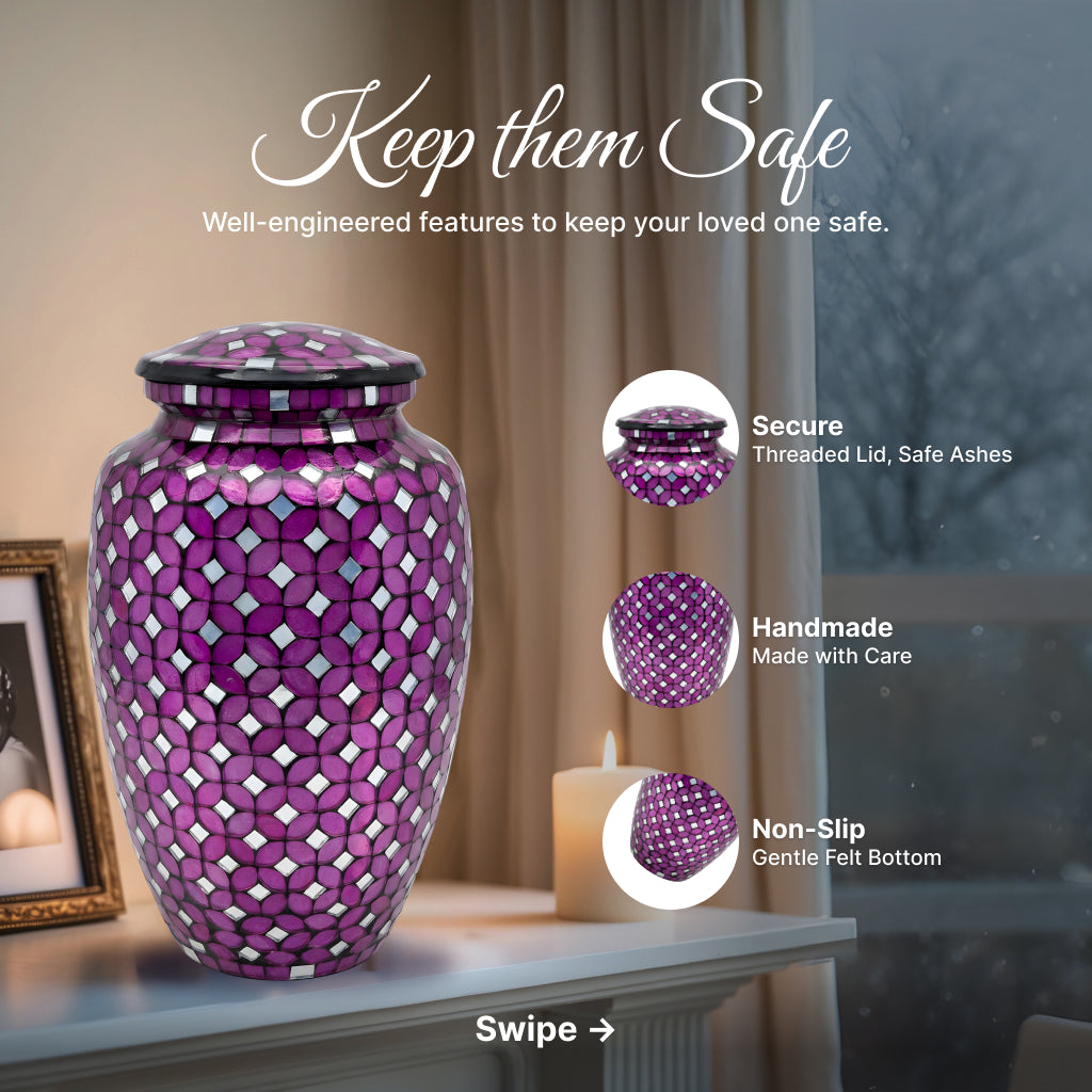Elegant Mosaic Cremation Urn