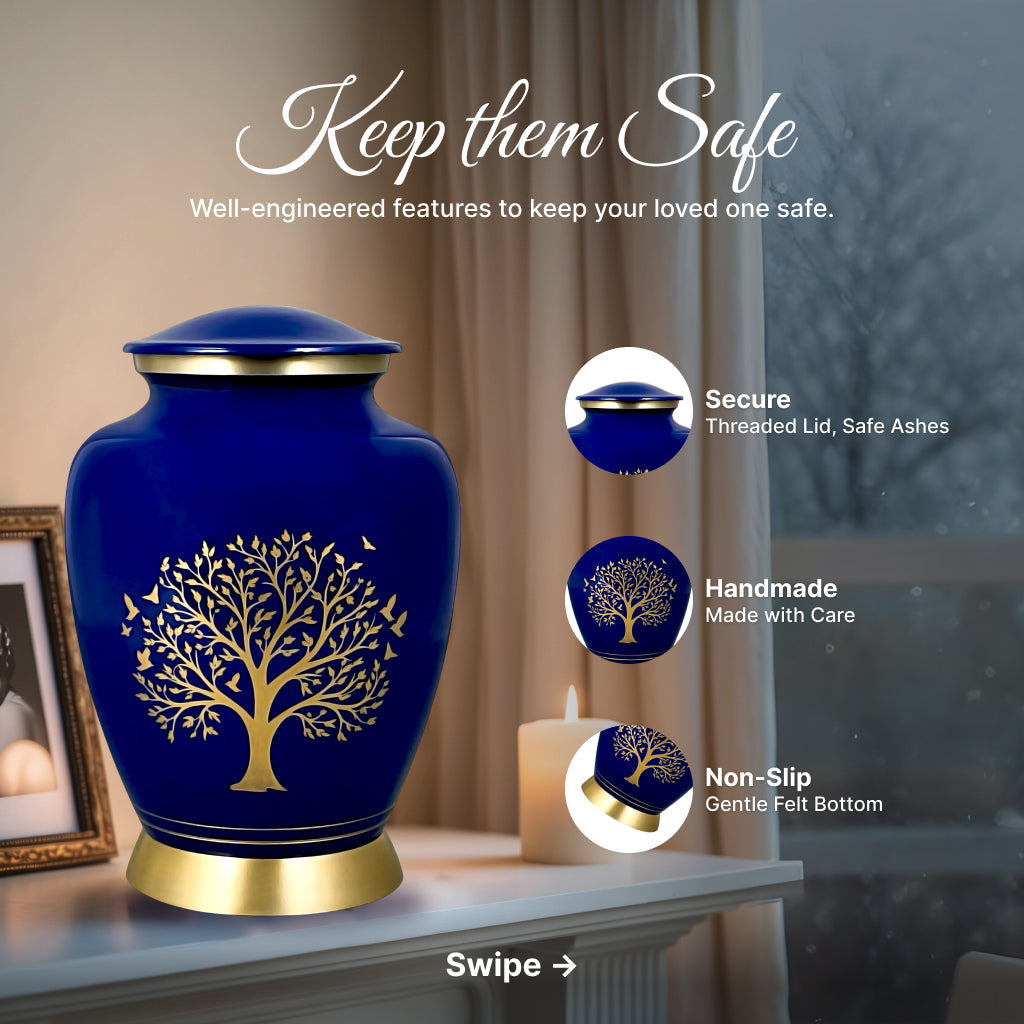 Ornate Tree of Life Motif Urn