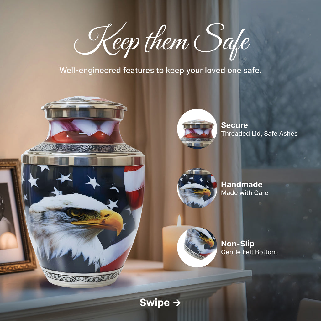 Eagle American Flag Premium Urn