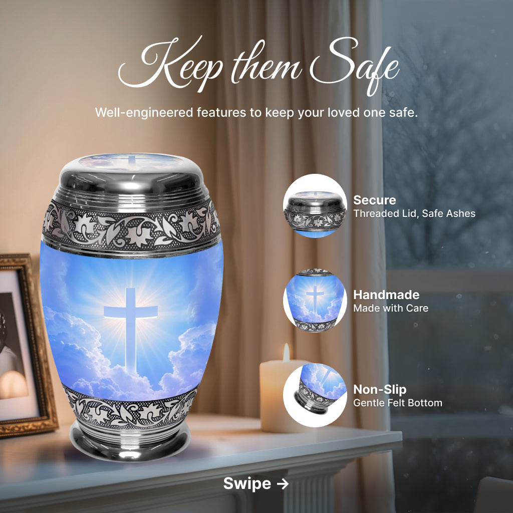 Cross Image Cremation Urn