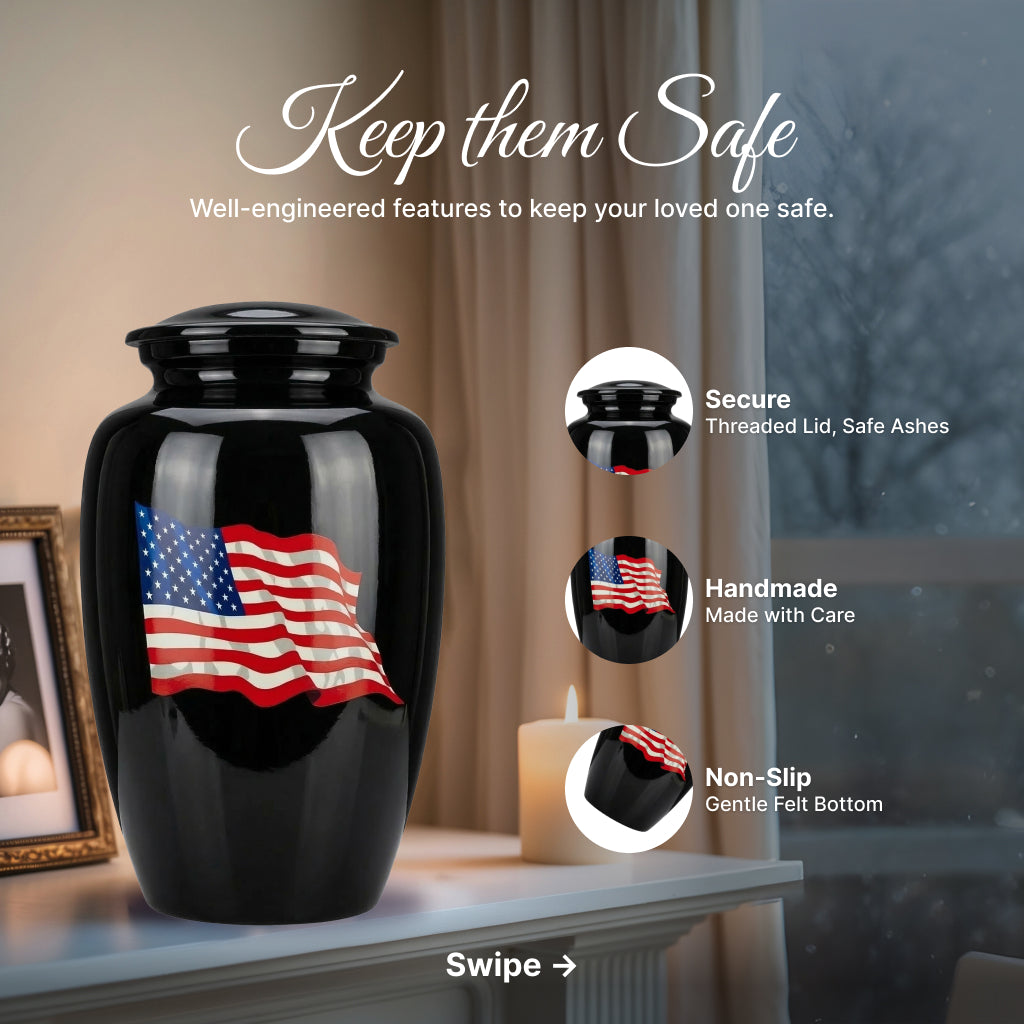 American Flag Tribute Urn