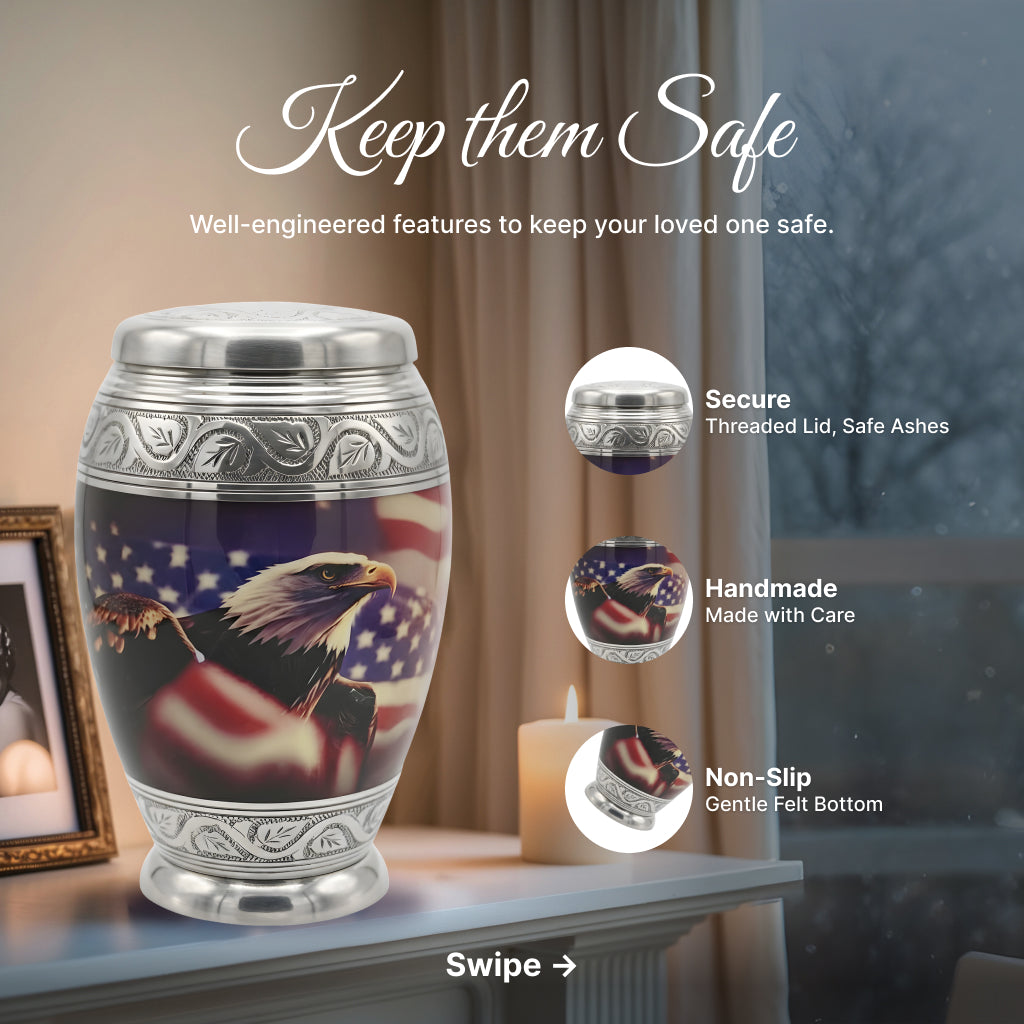 Eagle American Flag Premium Urn