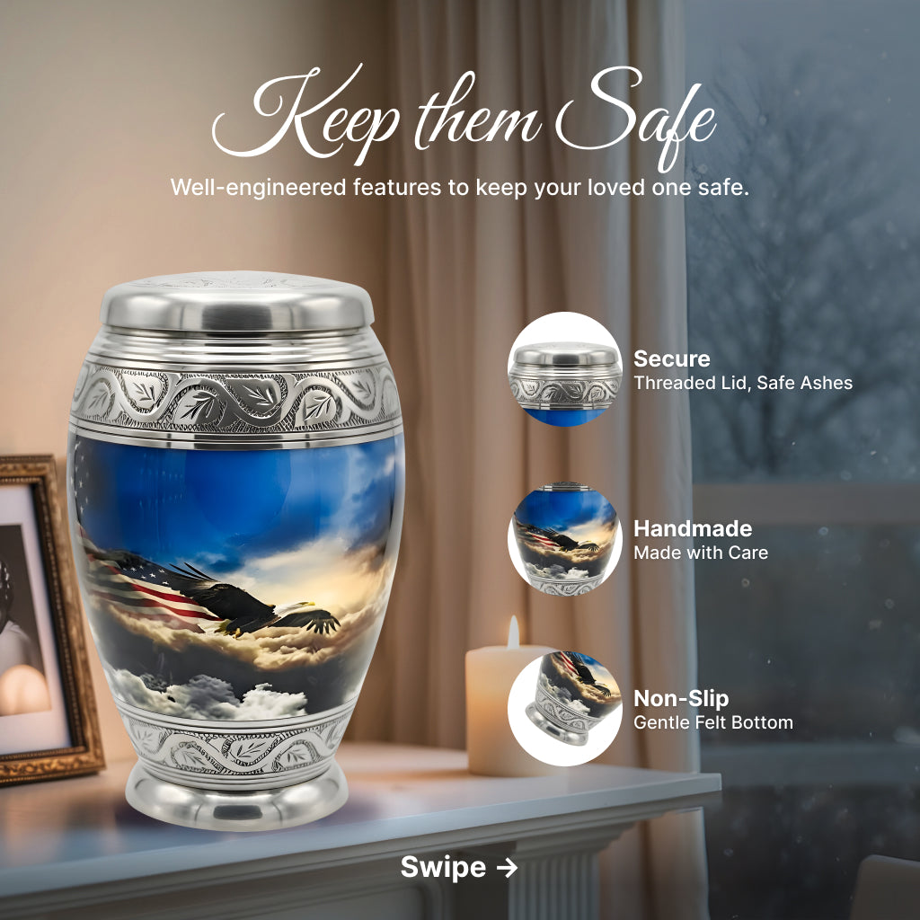Eagle American Flag Premium Urn