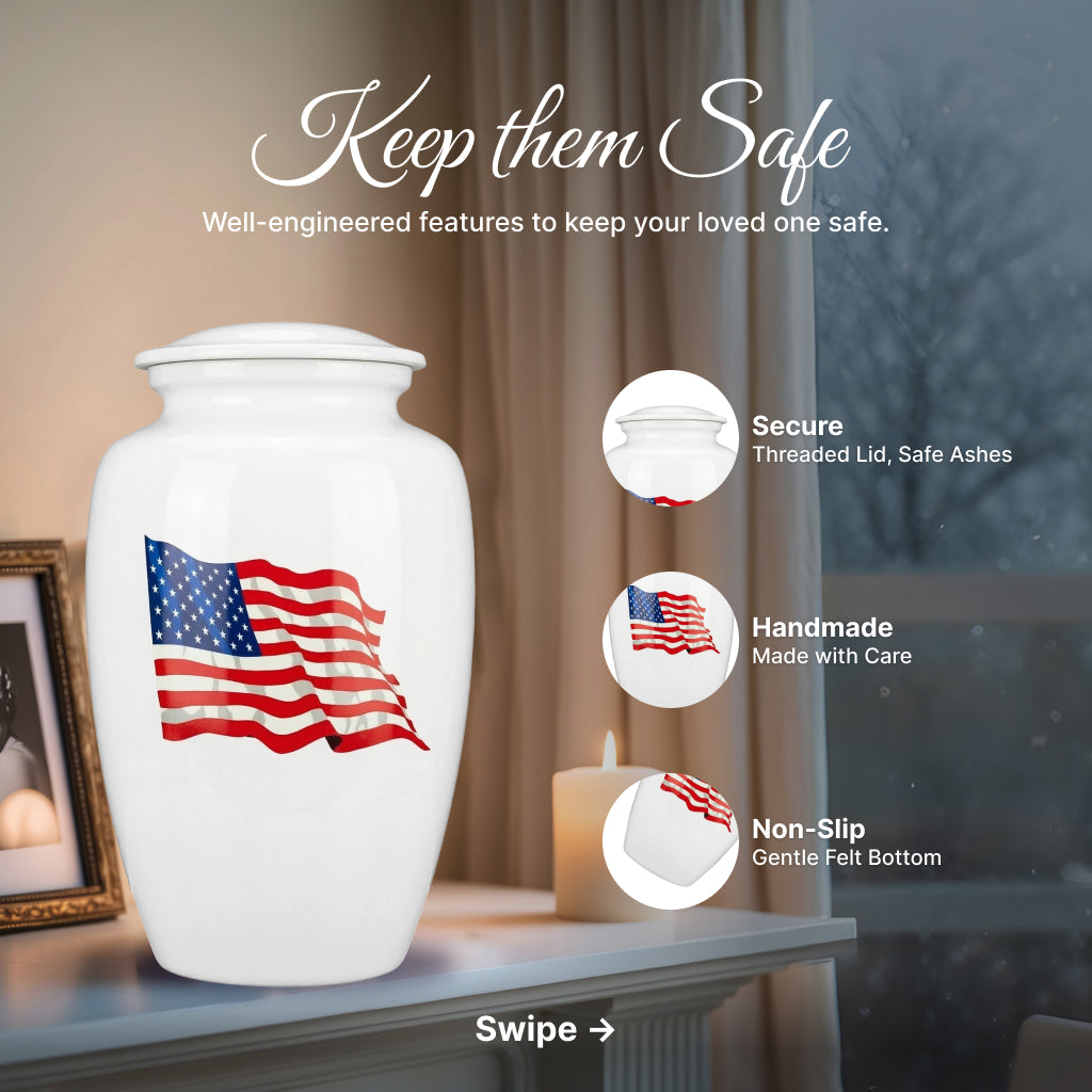 American Flag Tribute Urn