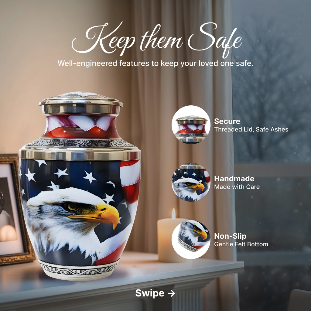 Eagle American Flag Premium Urn