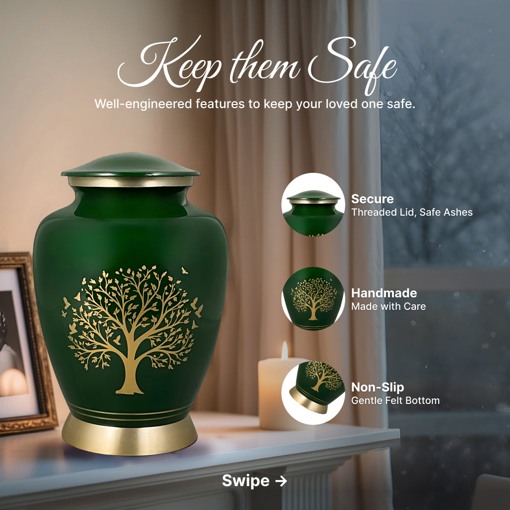 Ornate Tree of Life Motif Urn