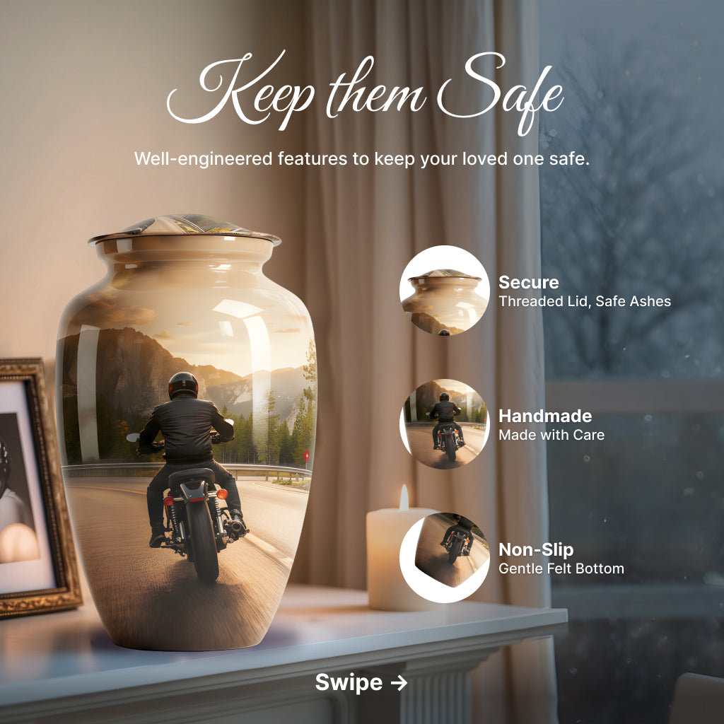 Motorcycle Image Urn