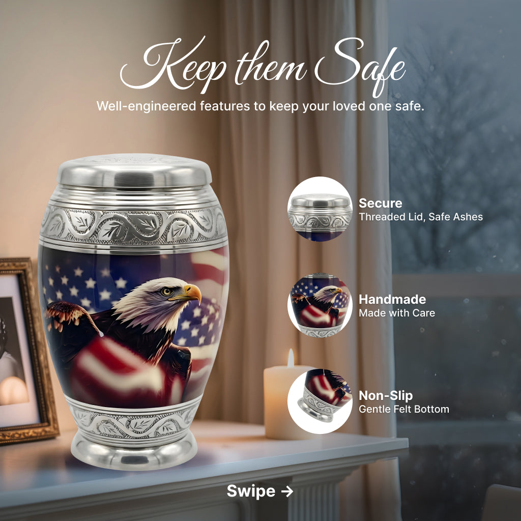 Eagle American Flag Premium Urn