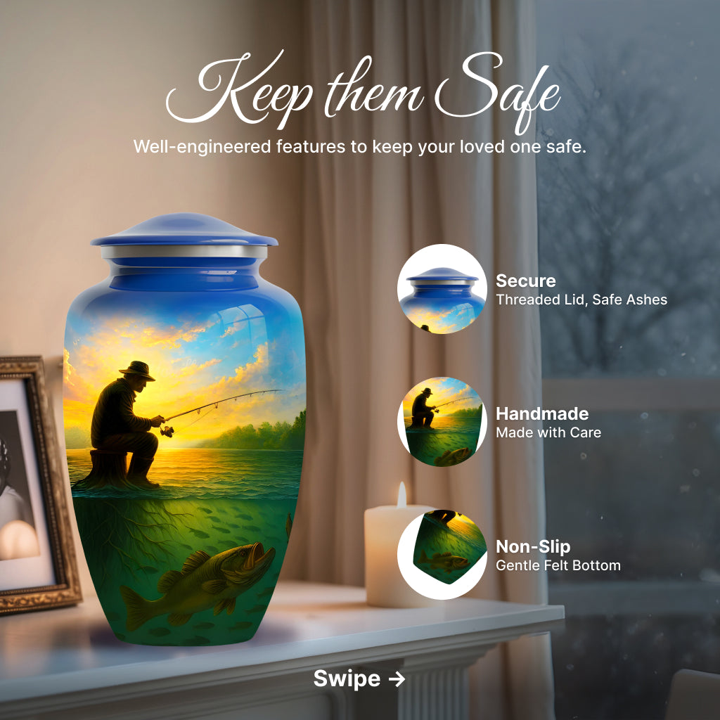 Fishing Image Urn