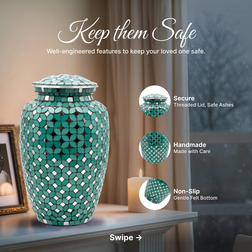 Elegant Mosaic Cremation Urn