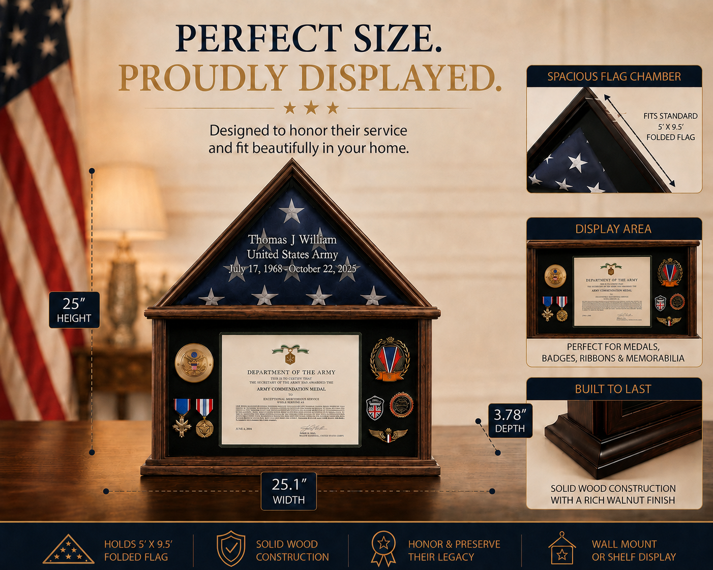 Memorial Flag Display Case