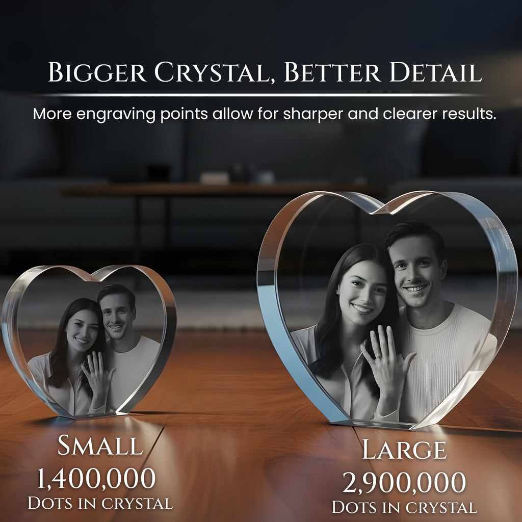 3D Heart Crystal Photo