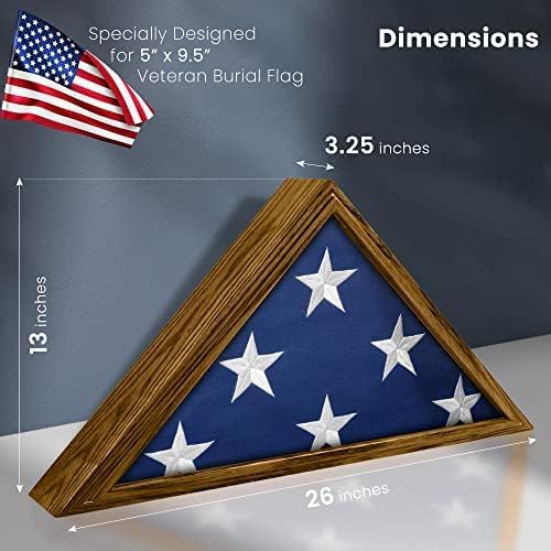DearlyDone Rustic Wood Flag Display Case