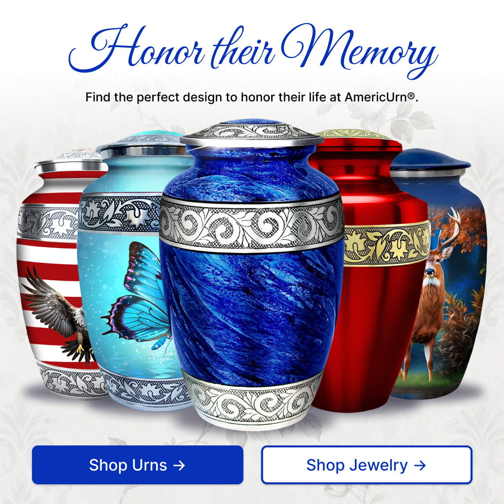 Eternal Blue & Silver Hand-Engraved Cremation Urn