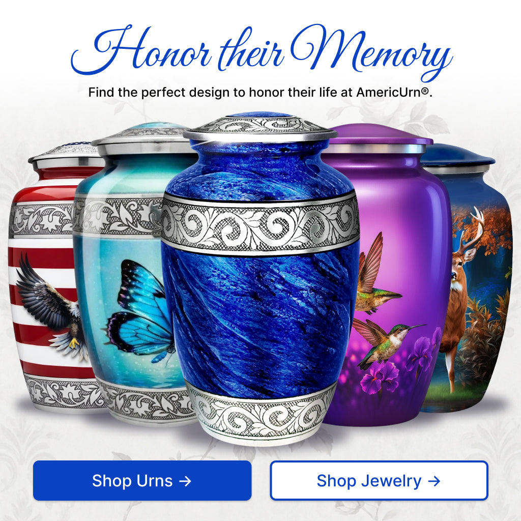 Eternal Blue & Silver Hand-Engraved Cremation Urn