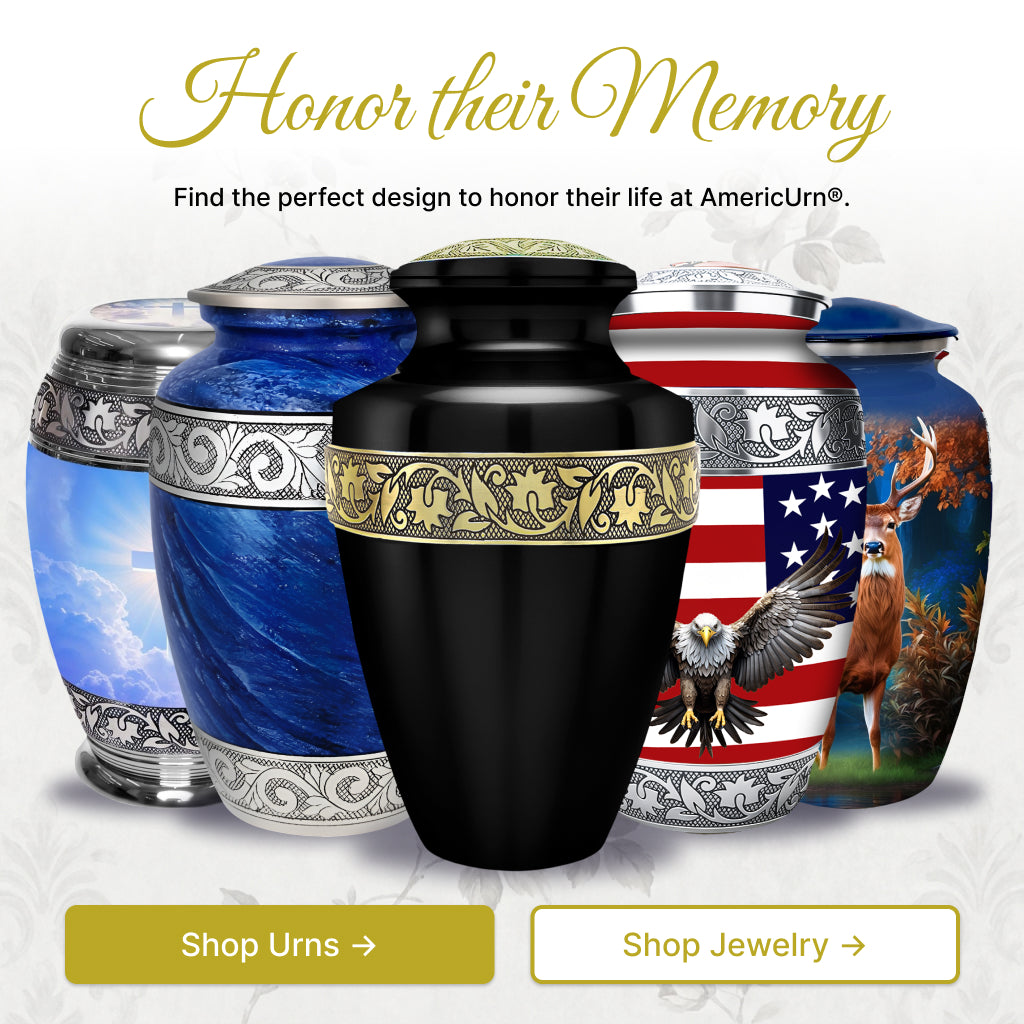 Black & Gold Engraved Grecian Cremation Urn