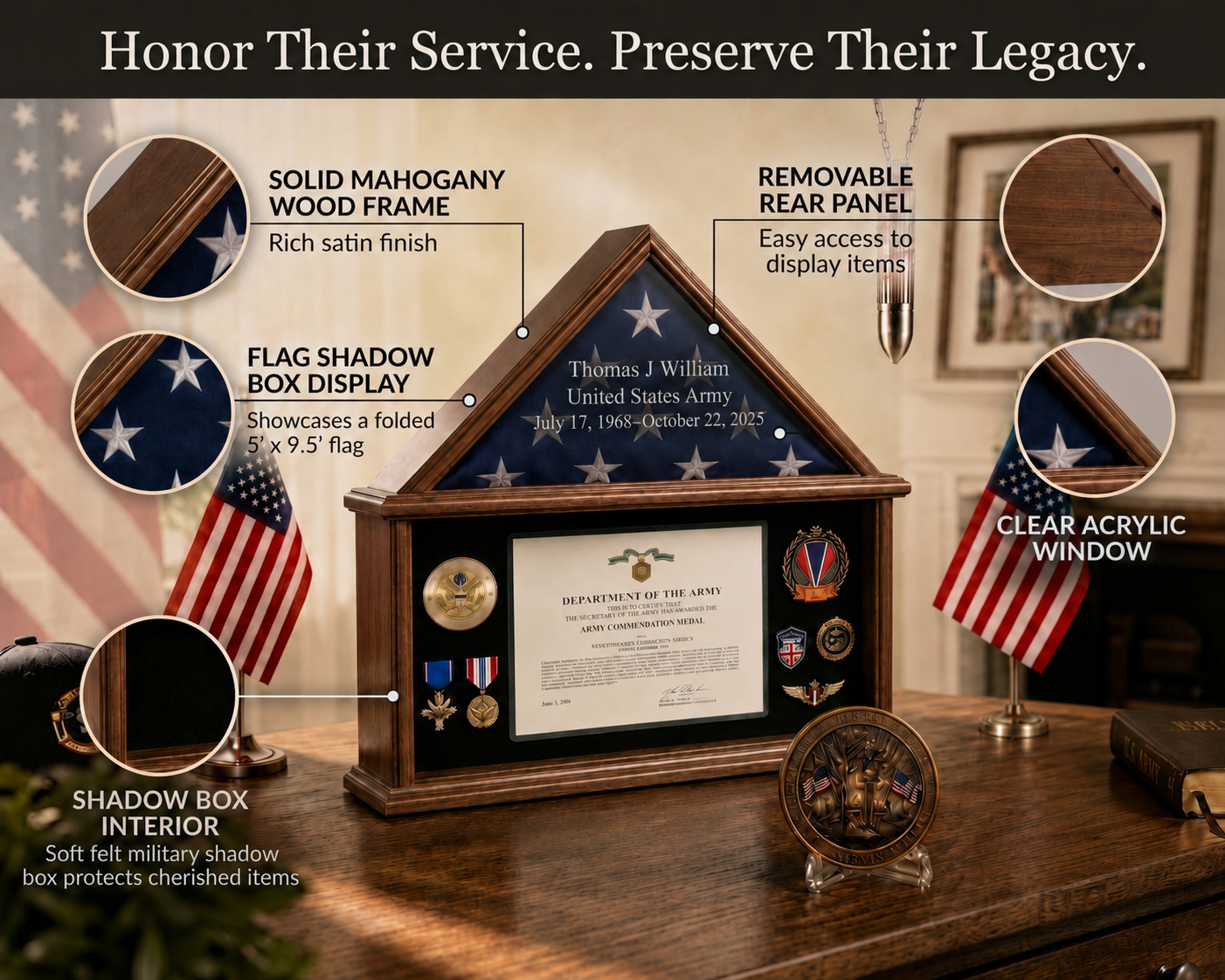 Memorial Flag Display Case