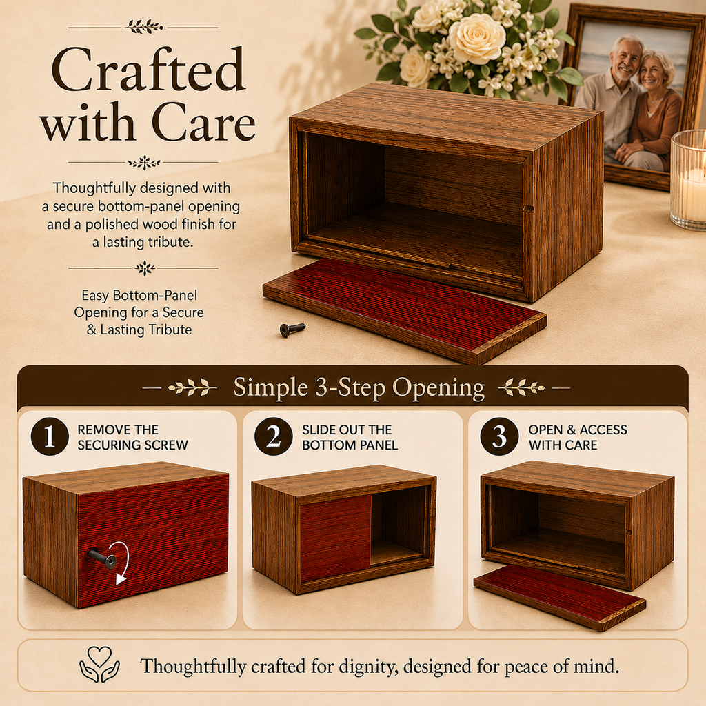 Heritage Wooden Plain Cremation Urn