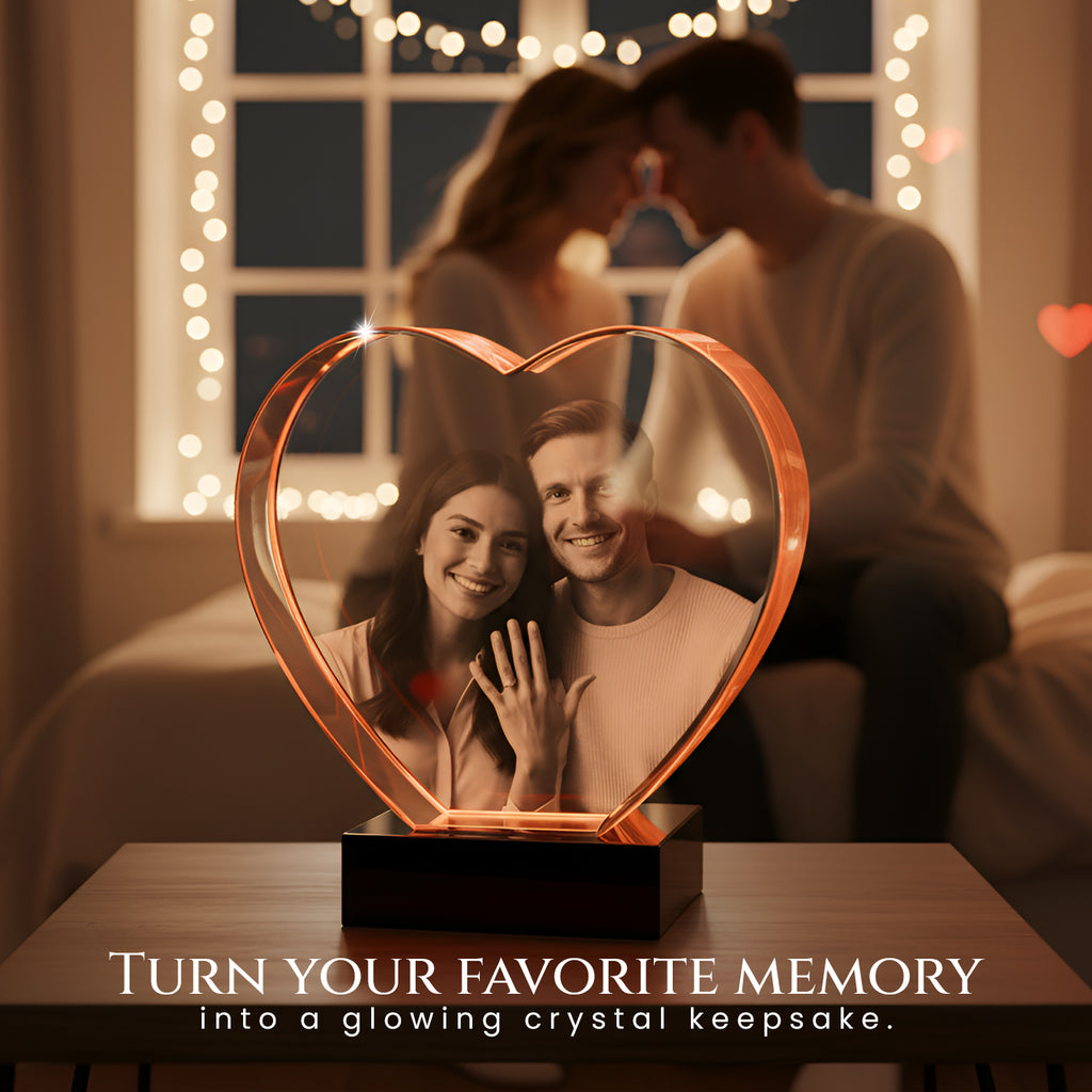 3D Heart Crystal Photo