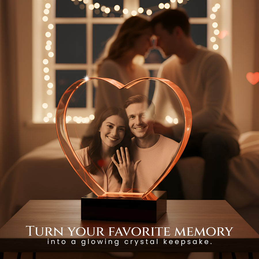 3D Heart Crystal Photo