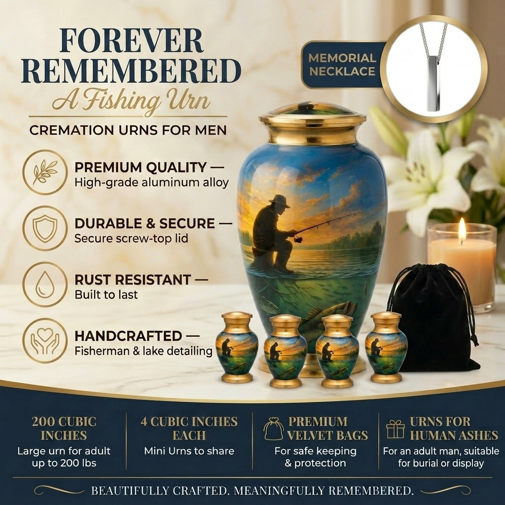 Fishing Image Urn