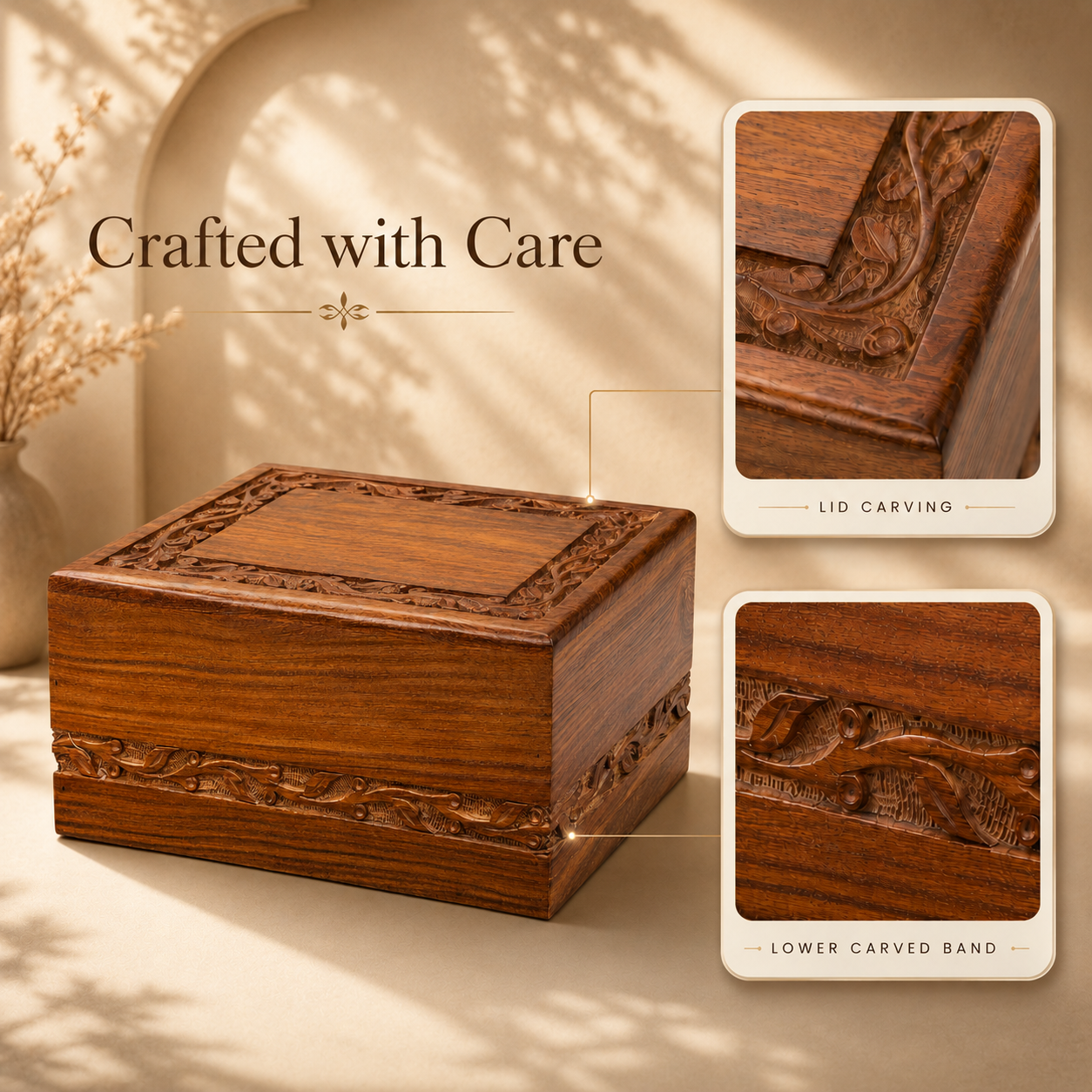 Heritage Wooden Cremation Urn