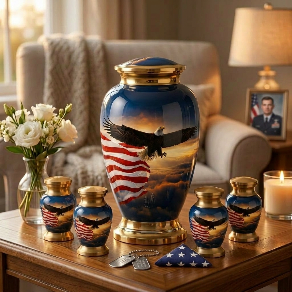 Eagle American Flag Premium Urn
