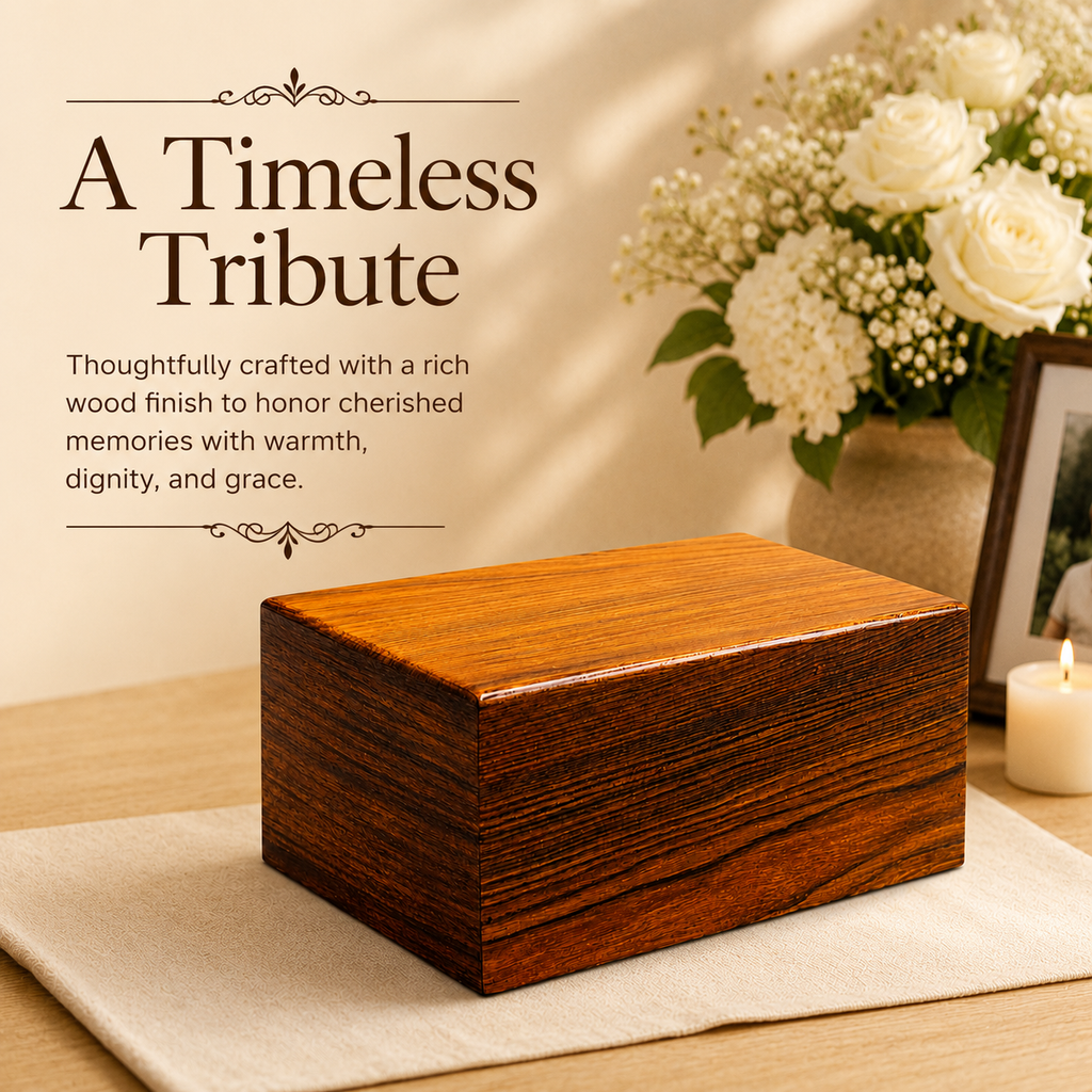 Heritage Wooden Plain Cremation Urn