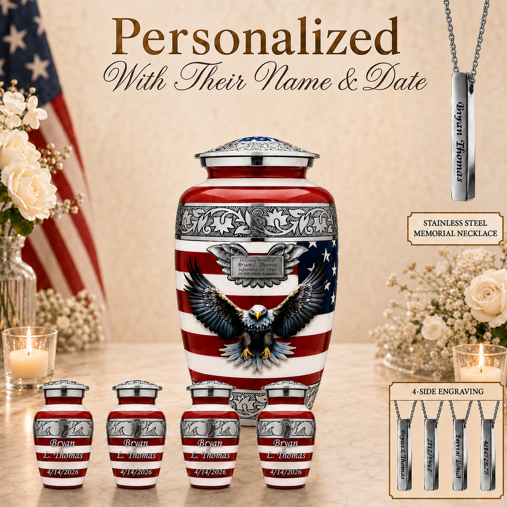 American Flag Eagle Cremation Urn