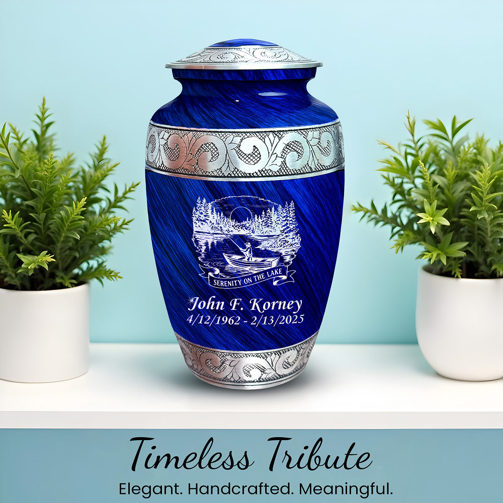 Serenity on the Lake Engraved Cremation Urn