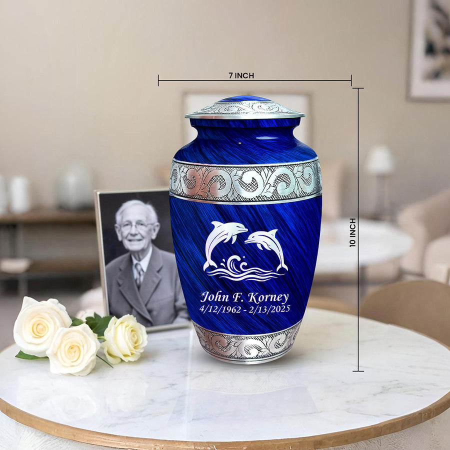 Dolphin Engraved Cremation Urn
