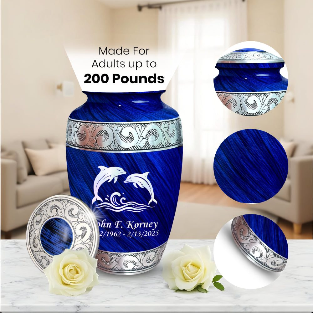 Dolphin Engraved Cremation Urn